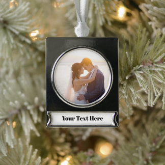 NEW! Banner Ornament - Premium Silver Tone -Custom