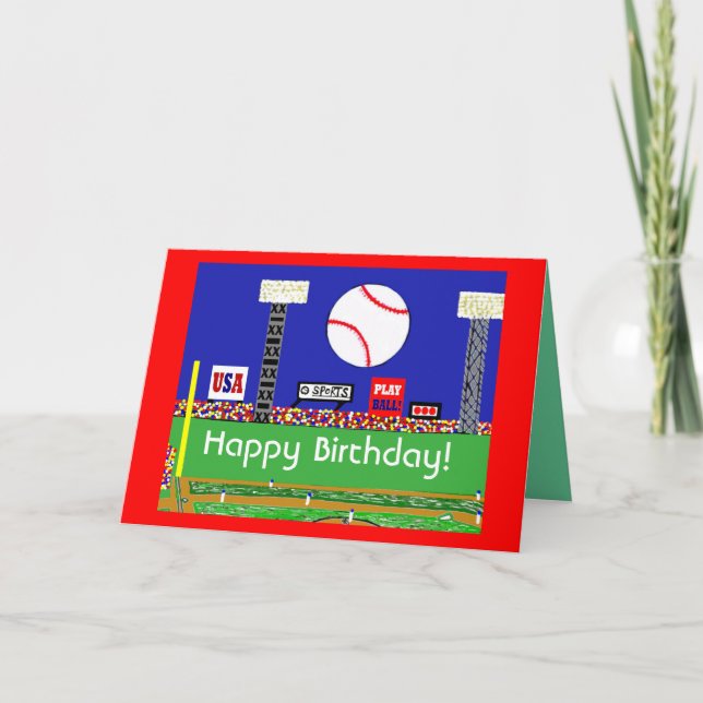 New Baseball Birthday Card Sports Gift (Front)