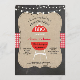 New BBQ Home Sweet HouseWarming Chalk Board Invite