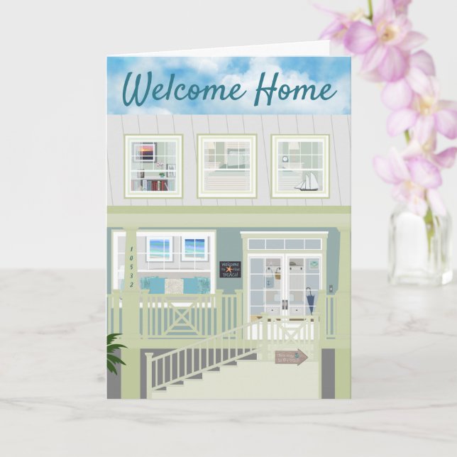 New Beach House Congratulations Card (Orchid)