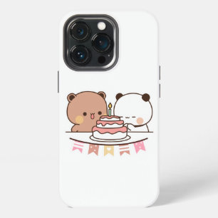new bear and panda bubu dudu couple iPhone 13 pro case