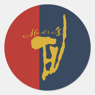 NEW BEAR MADRIS (MADR`IS) SIMPLIFIED BY MASANSER CLASSIC ROUND STICKER