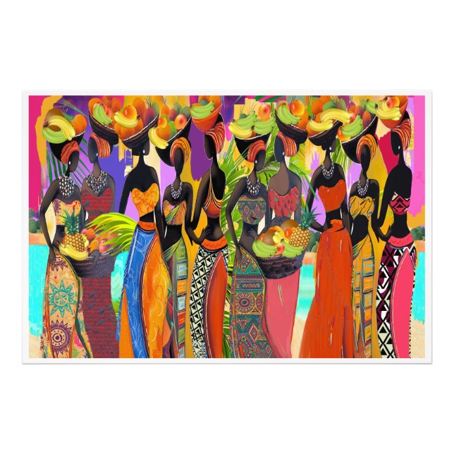 NEW Beautiful African Women Gathering Fruit Photo Print (Front)