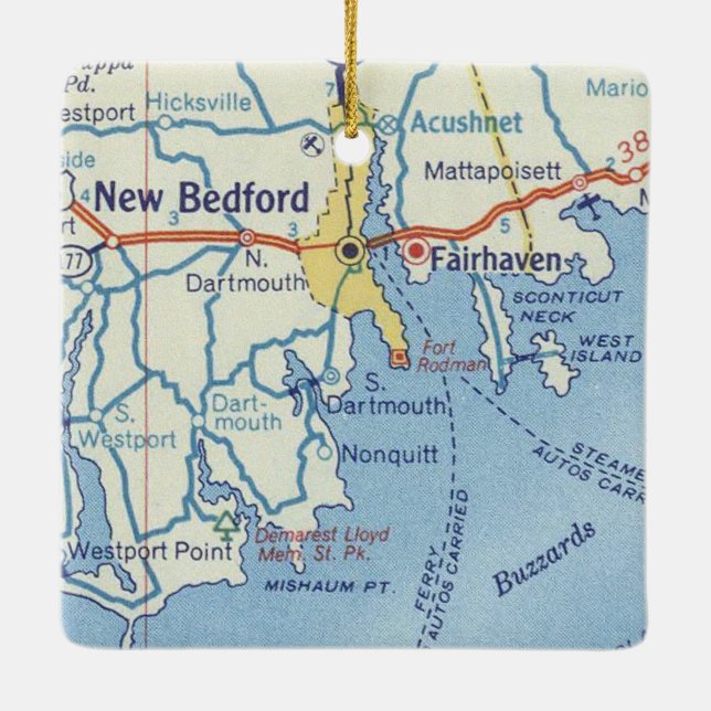 New Bedford MA Ceramic Ornament (Back)