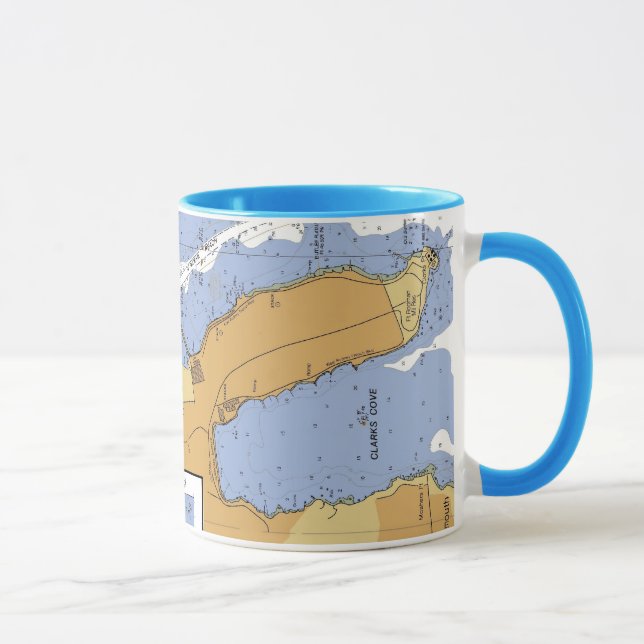 New Bedford MA. Harbour Nautical Chart Mug (Right)