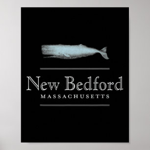 New Bedford Machusetts Vintage Whale Design  Poster