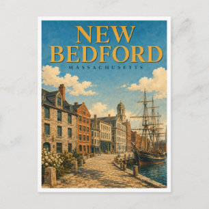 New Bedford Massachusetts Whaling District GeoSaga Postcard