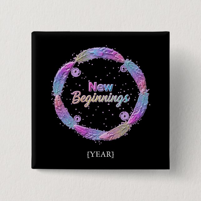 New Beginnings 2027 15 Cm Square Badge (Front)