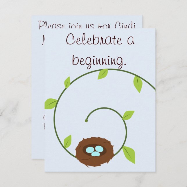 New Beginnings Baby Shower Invitation (Front/Back)