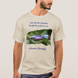 New Beginnings Butterfly Inspirational Quote T-Shirt