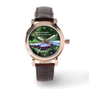 New Beginnings Butterfly Inspirational Quote Watch