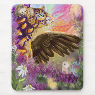 New Beginnings Clouded Leopard Fantasy Art Mouse Pad