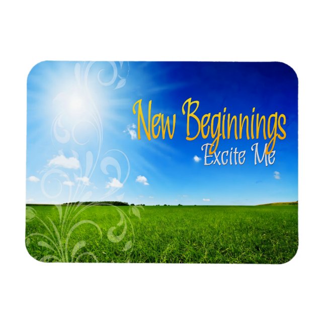 "New beginnings" Motivation Affirmation Flexible Magnet (Horizontal)
