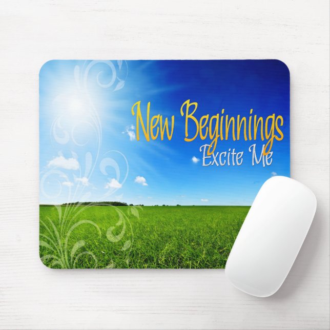 "New beginnings" Motivation Affirmation Mouse Pad (With Mouse)