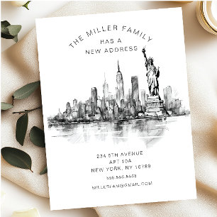 New Beginnings NYC Skyline Moving Announcement  Postcard
