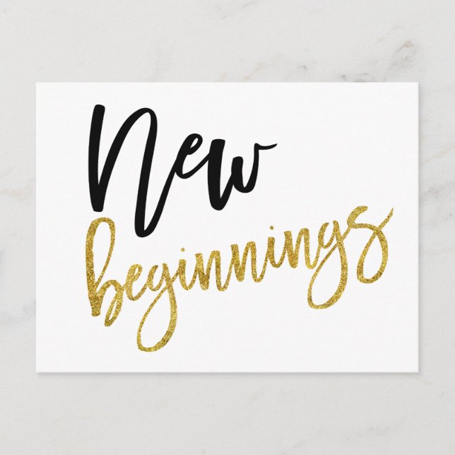 New Beginnings Positivity Quote White Postcard (Front)