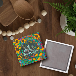 New Beginnings Pretty Daisy Inspirivity Trendy Magnet