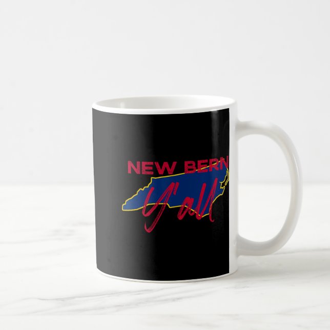 New Bern North Carolina Y'all Nc Pride State Map C Coffee Mug (Right)