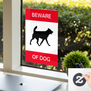 NEW! Beware Of Dog - Window Cling