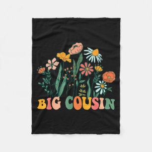 New Big Cousin Wildflower First Birthday &amp; Bab Fleece Blanket