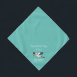 New Big Sister Stork Teal Dog Bandana<br><div class="desc">Teal bandanna, with a cute, funny, text announcement... .Guess Who's Going to be a Big Sister? Because your pet is part of the family too! Perfect for your announcing a new pet or baby! The background colour is customisable to any colour you desire, as are the font style, size, and/or...</div>