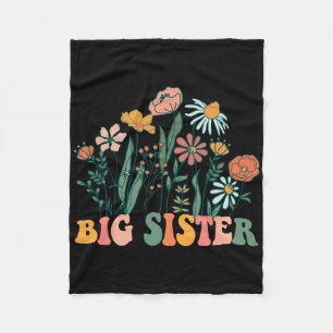 New Big Sister Wildflower First Birthday &amp; Bab Fleece Blanket