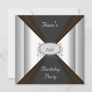 NEW Birthday Party Black Silver  Invitation