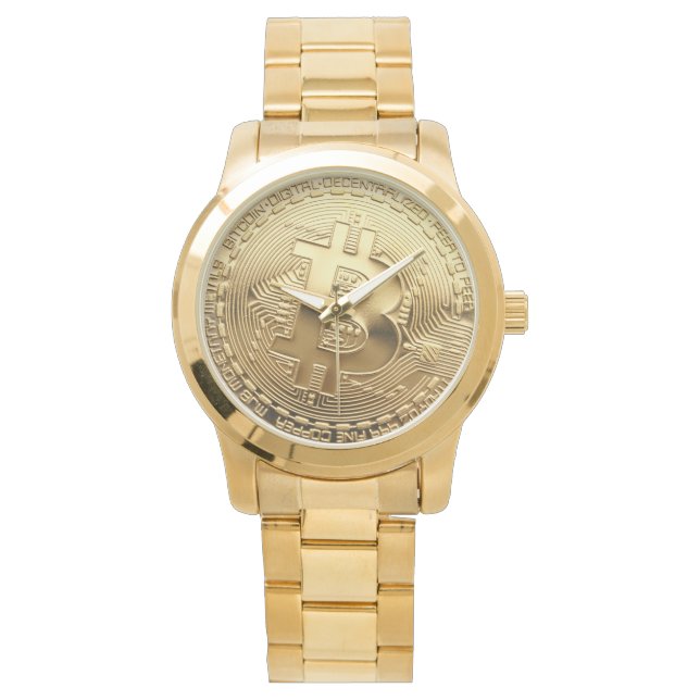 NEW Bitcoin 13.88 Tilt Gold Watch (Front)