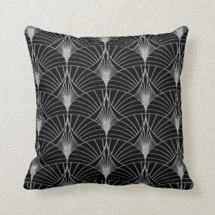 New Black and Silver Art Deco Cushion