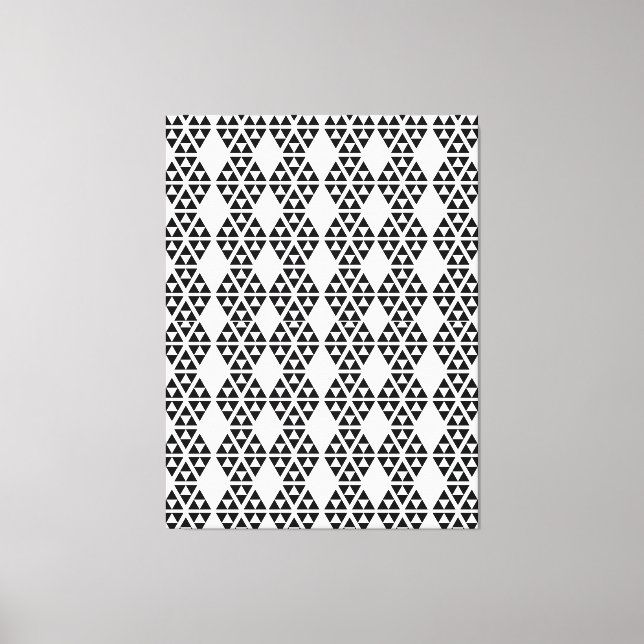 New black and white triangles,seamless patterns  canvas print (Front)