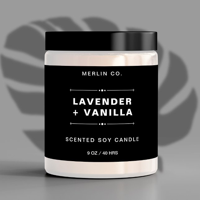 New Black Modern Candle Product Label Sticker (Creator Uploaded)