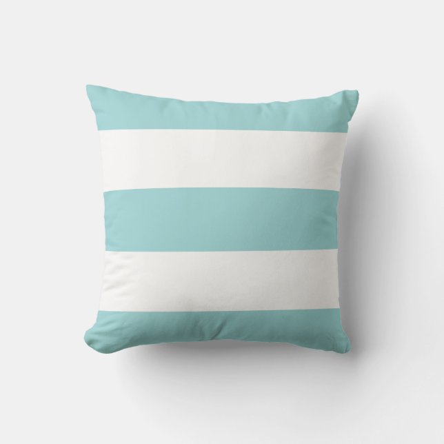 New Blue Mist & White Stripe Couch Pillow Gift (Front)