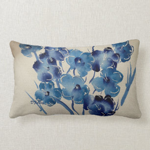 New Blue Poppies Throw Pillow
