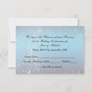 New Blue Wedding RSVP Card
