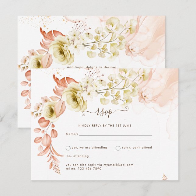 NEW! Boho Floral Wedding Save Dates Postcard (Front/Back)