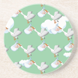 New Born Baby and Crane Bird Coaster