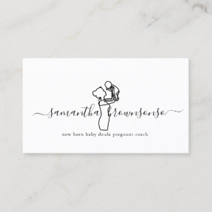 New born baby doula pregnant coach business card