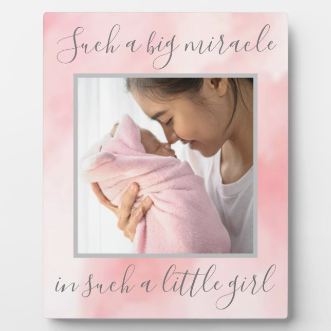 New Born Baby Girl Quote Custom Photo Plaque (Front)