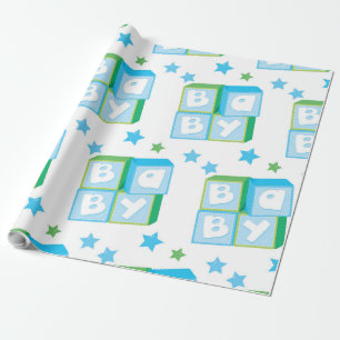 New born boy wrapping paper