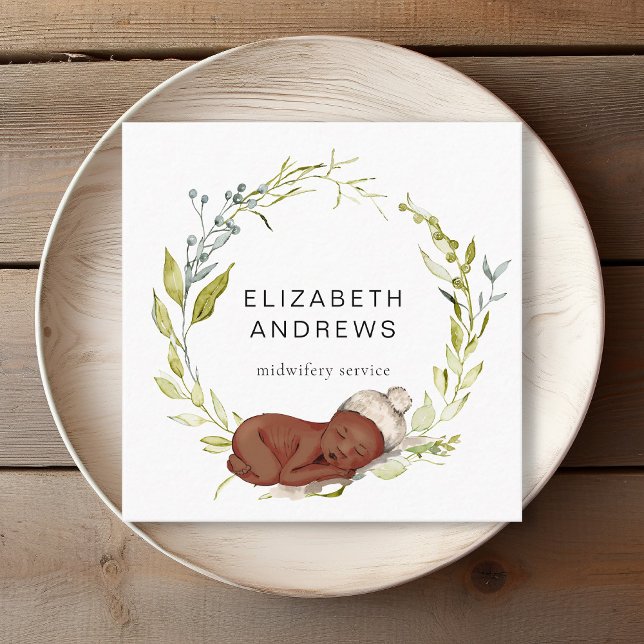 New Born-Eucalyptus-Wreath, Modern business card (New Born-Eucalyptus-Wreath, Modern business card)