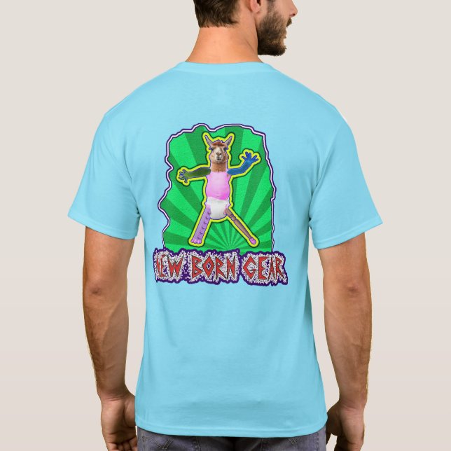 New Born Gear (Llama Image) - Coloured T-Shirt (Back)