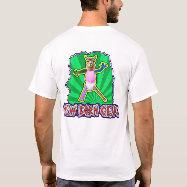 New Born Gear (Llama Image) -White T-Shirt (Back)