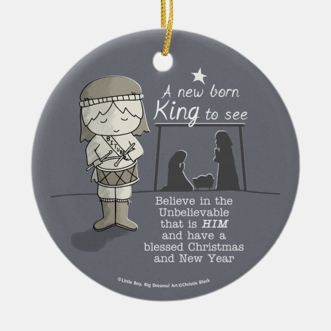 New Born King Ceramic Tree Decoration (Front)
