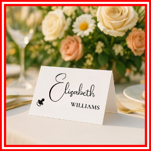 New Born Menu Modern Script Wedding Place Cards