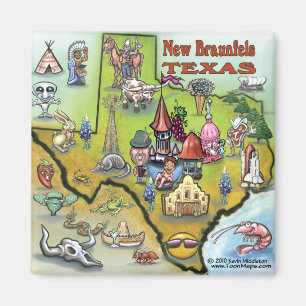 New Braunfels TEXAS Map Magnet