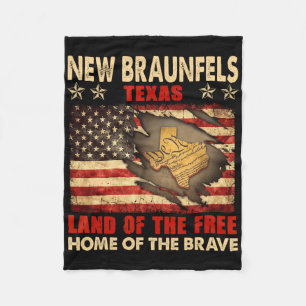 New Braunfels Texas Usa Flag 4th Of July Fleece Blanket