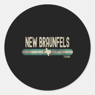 New Braunfels Tx Texas Travel &amp; 80s Style  Classic Round Sticker