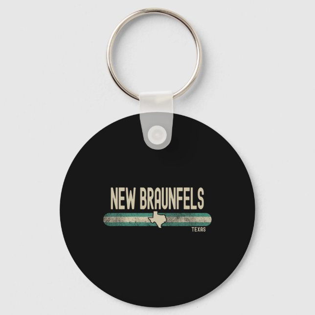 New Braunfels Tx Texas Travel &amp; 80s Style  Key Ring (Front)