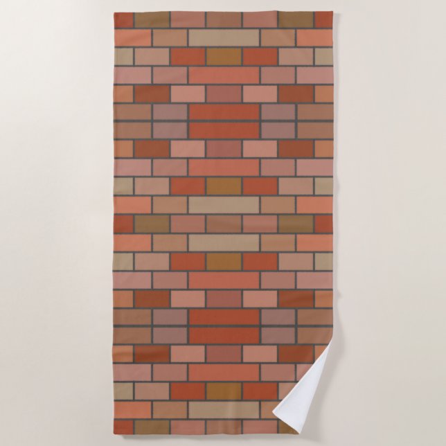 New Brick Wall Design Pattern  Beach Towel (Front)