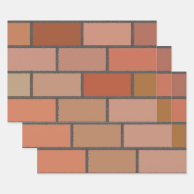 New Brick Wall Design Pattern  Wrapping Paper Sheet (Set)